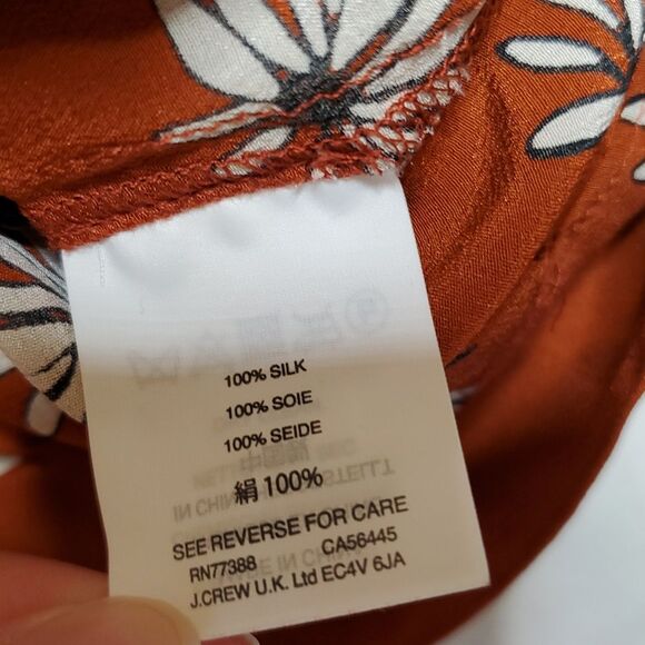 Madewell Silk Wrap in Fresh Daisies Rust Blouse - Picture 4 of 6